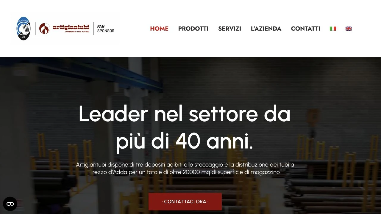 Schermata del sito Artigiantubi