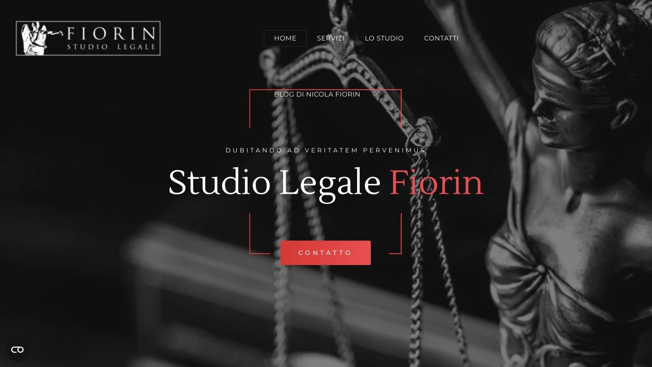 Schermata del sito Studio Legale Fiorin