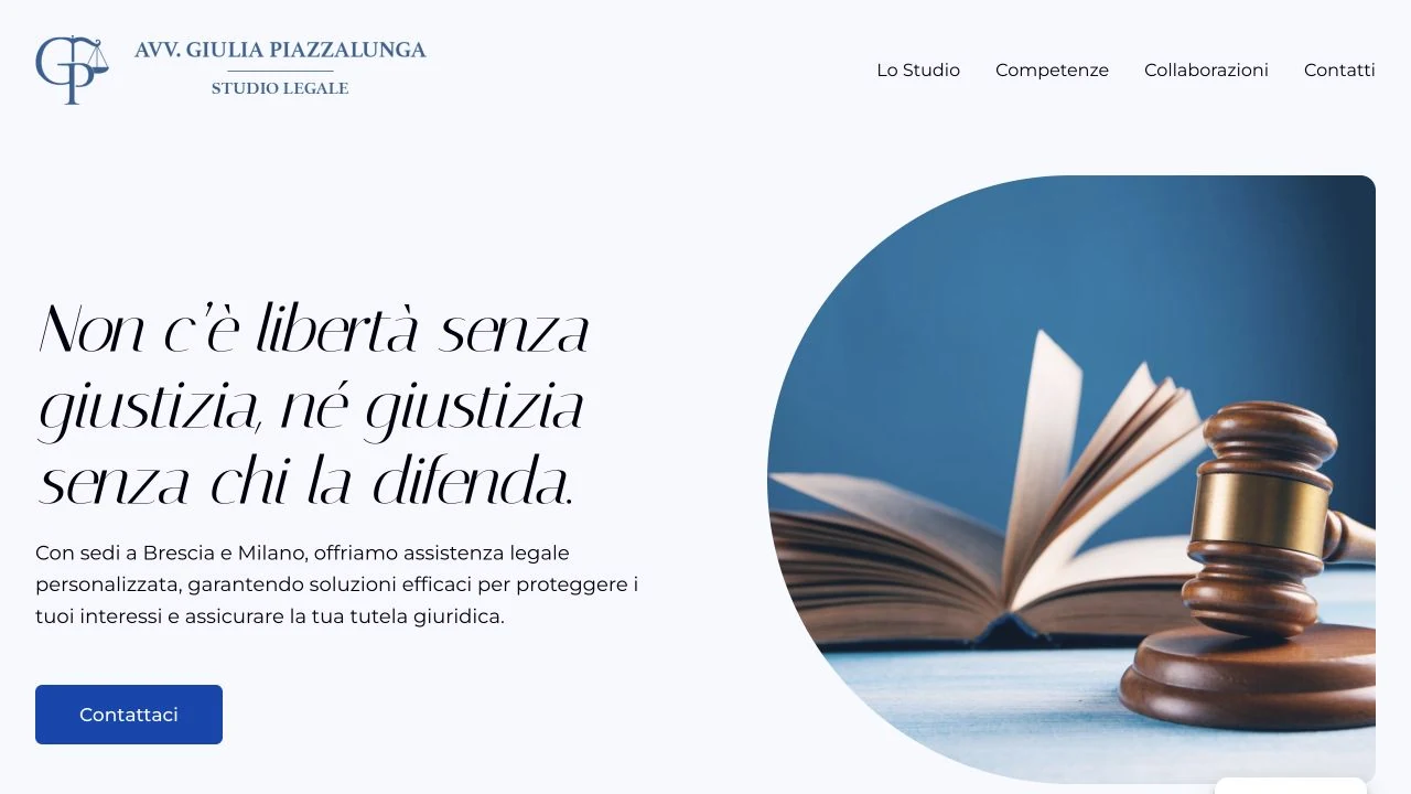 Schermata del sito Avvocato Piazzalunga