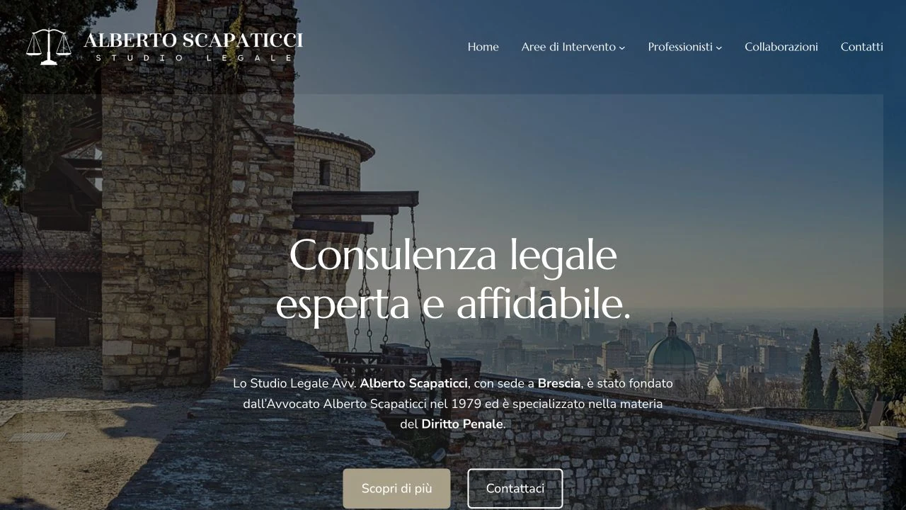Schermata del sito Studio Scapaticci